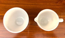 Vintage Pyrex SNOWFLAKE BLUE Open Sugar Bowl Creamer Cream Pitcher