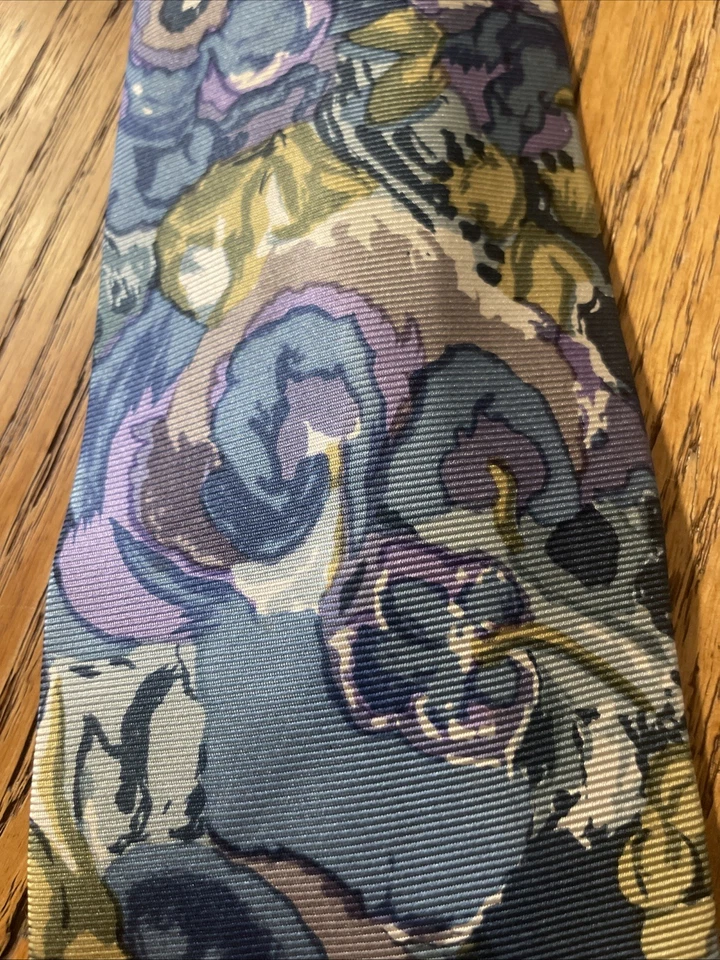 Corbata de seda floral Liberty vintage usada en excelente estado para hombre hecha en Japón Foto 3 de 4