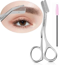 Eyebrow Scissors with Comb - Unisex Trimming Tool for Precise Eyebrow Grooming