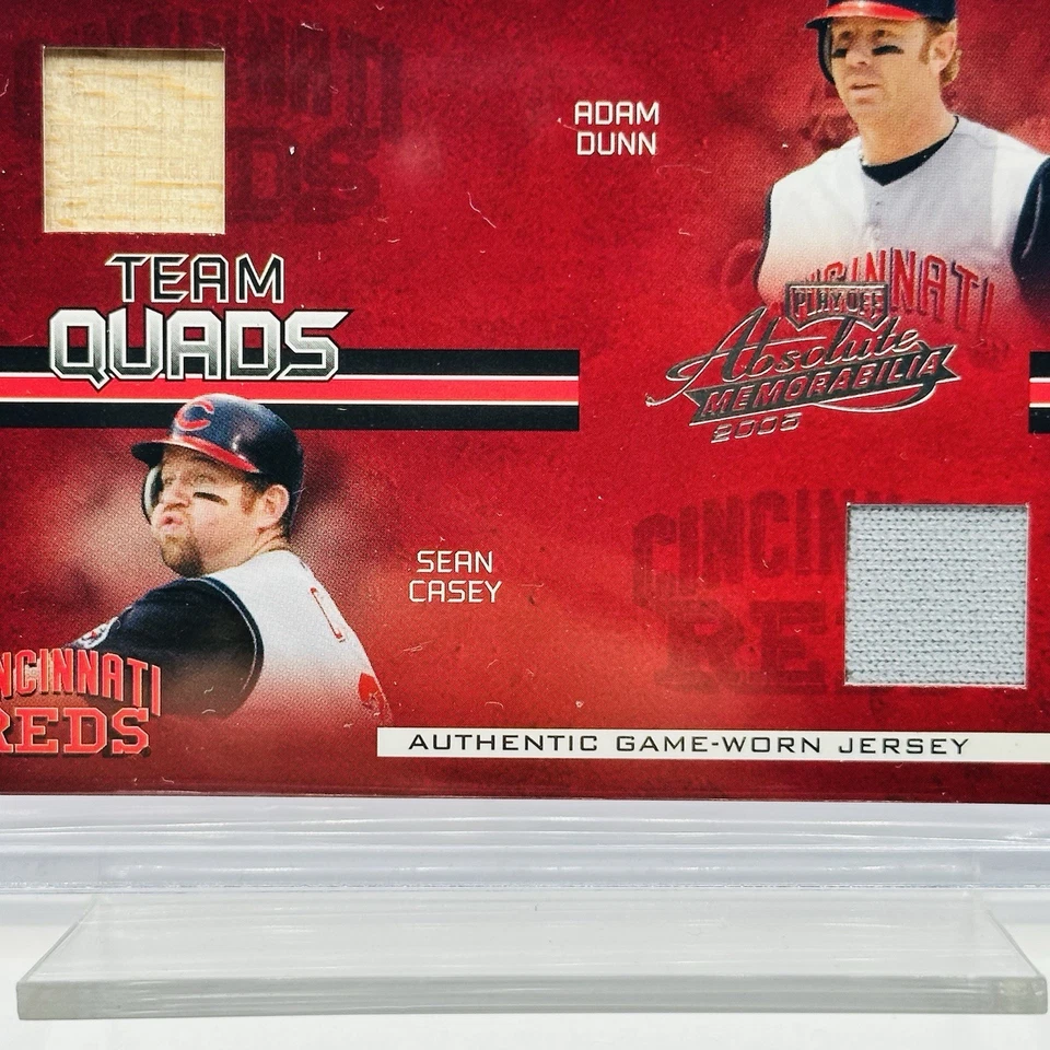 Camiseta deportiva Absolute Team Quads Dunn/Casey/Pena/Young Bat 2005 Relic Reds 69/150 Foto 3 de 4