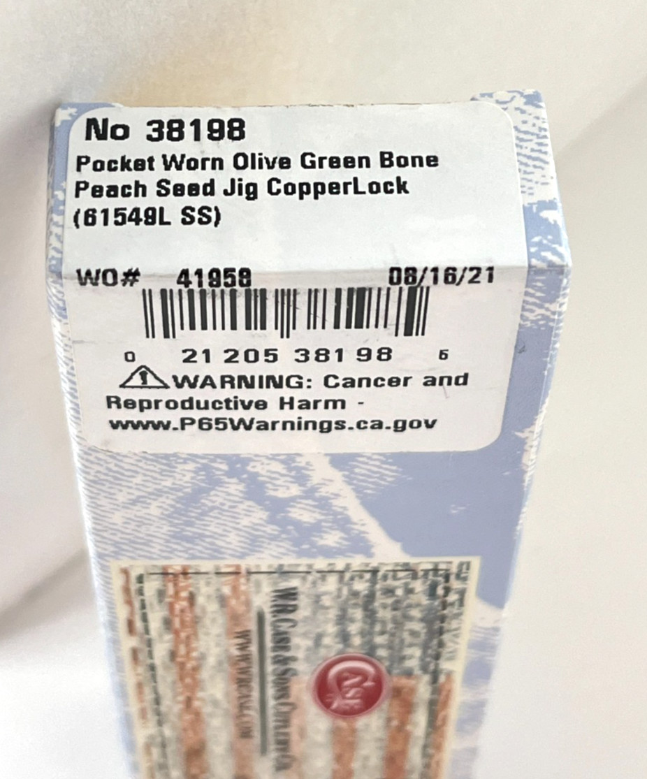 Case XX Pocket Worn CopperLock Knife 1 Blade Bone  #61549L SS Olive Green NEW