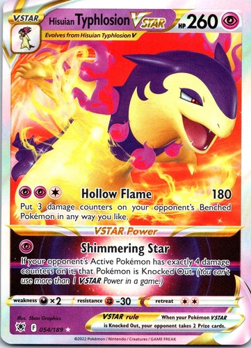 Hisuian Typhlosion VSTAR 054/189 Holo Ultra Rare Astral Radiance Pokemon NM