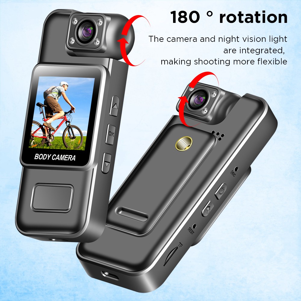 Andoer 4K Mini Body Camera with 180° Lens, WiFi Camera with Night Vision, Motion Detection, Supports App Control