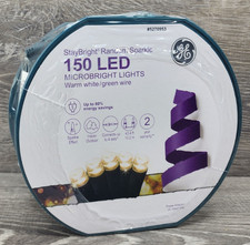 GE StayBright 150 LED Microbright Lights Warm White Random Sparkle 43ft NEW