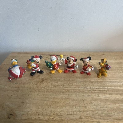 6x Disney Bullyland Hand Painted Christmas Figures Donald Duck Minnie Mouse