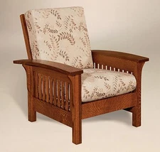 Amish Mission Arts & Crafts Accent Chair Armchair Upholstered Solid Wood Empire