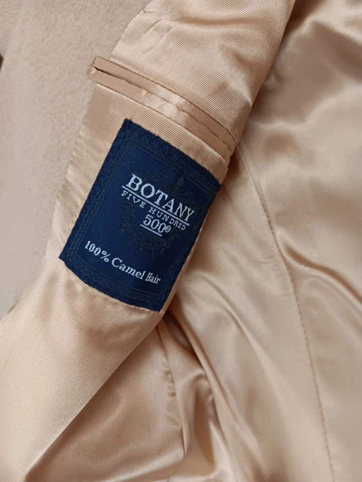 Chaqueta Blazer Botany 500 Beige Para Hombre 40 R Tostado 100% Cabello Camel Abrigo Deportivo  Foto 3 de 4