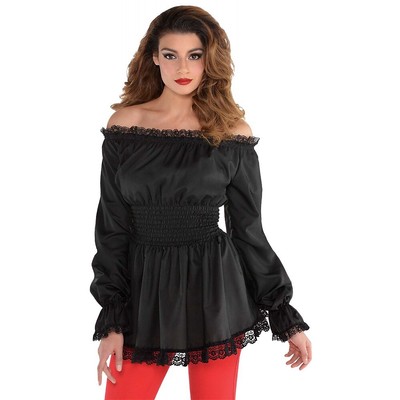 black peasant blouse