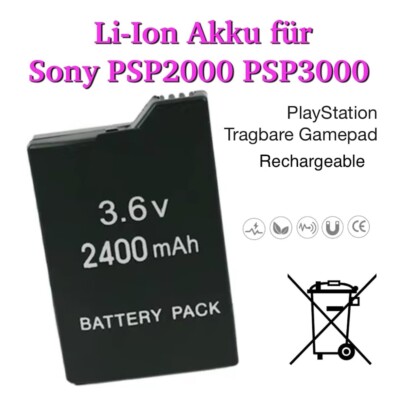 Akku Ersatz-Batterie für Sony PSP Slim Lite 2000 3000 - 2400mAh 3.6V (NEU)