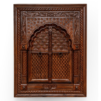 Moroccan Rectangular Hand Made Wood Carved Wall Art Decor - Farida