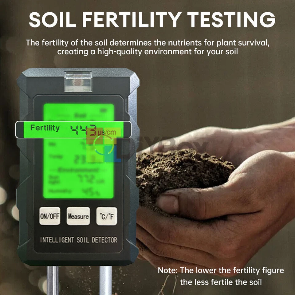 1PCS 6-in-1 PH Tester Soil Water Moisture Light Test Meter Temp Humidity Test  - Image 3 of 4