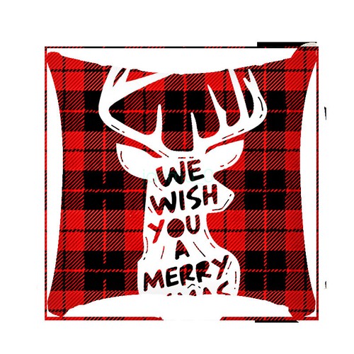Christmas Throw Pillow Covers Xmas Cushion Cover Santa Deer Pillowcases Decor - Picture 11 of 34