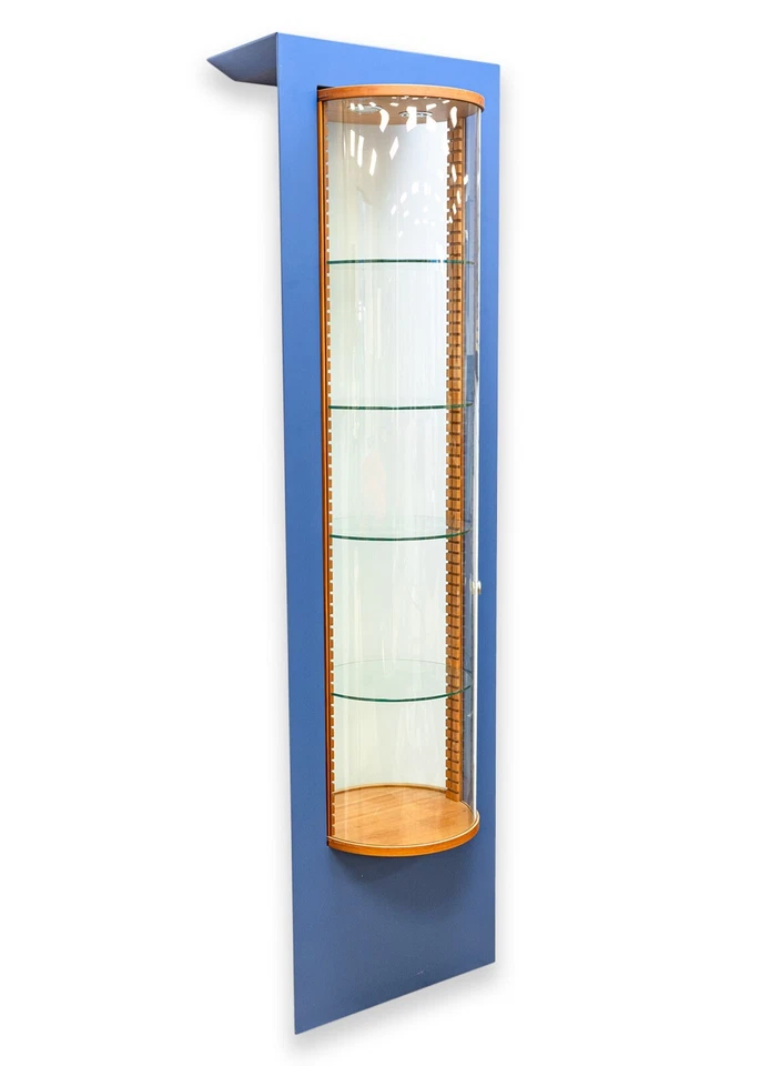 Estantería de pared de vidrio redonda iluminada italiana contemporánea Christian Robert Foto 2 de 4