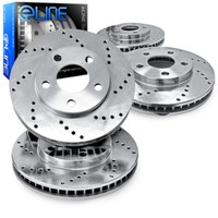 Brake Rotors 2 Front + 2 Rear Eline cross Drilled Performance Disc Ro00003 on sale Brake Rotors 2 Front + 2 Rear Eline cross Drilled Performance Disc Ro00003 on sale