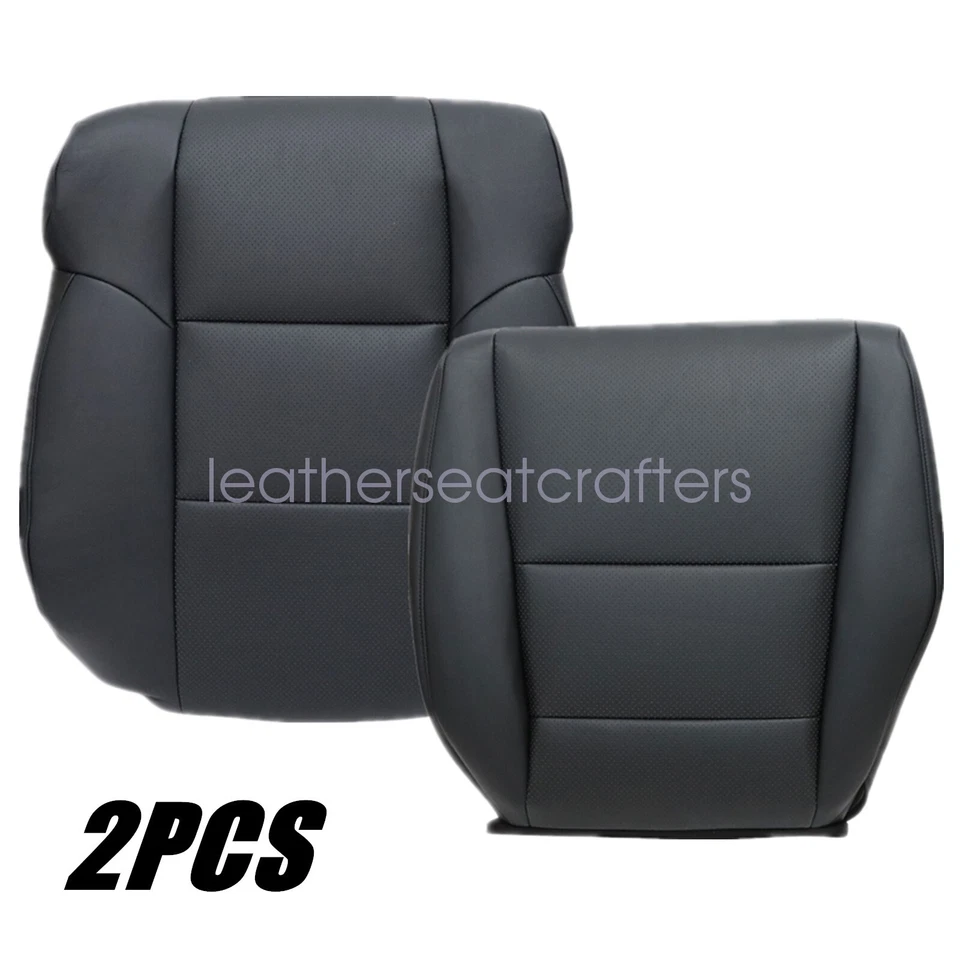 Cubierta de asiento de cuero perforado inferior y superior del conductor para Acura TSX 2009-2014 negra Foto 2 de 4