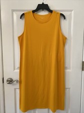 New Eileen Fisher Crew Neck Knee Length Mango Dress Sz L $168