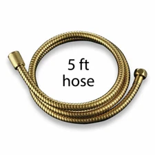 Solid Brass Flexible Shower Hose, w/ PVC-Free Silicone (5-ft) by Omica Organics