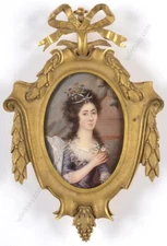 Attrib. to Jean-Baptiste Weyler "Young aristocratic lady" miniature, 1790/95 (m)