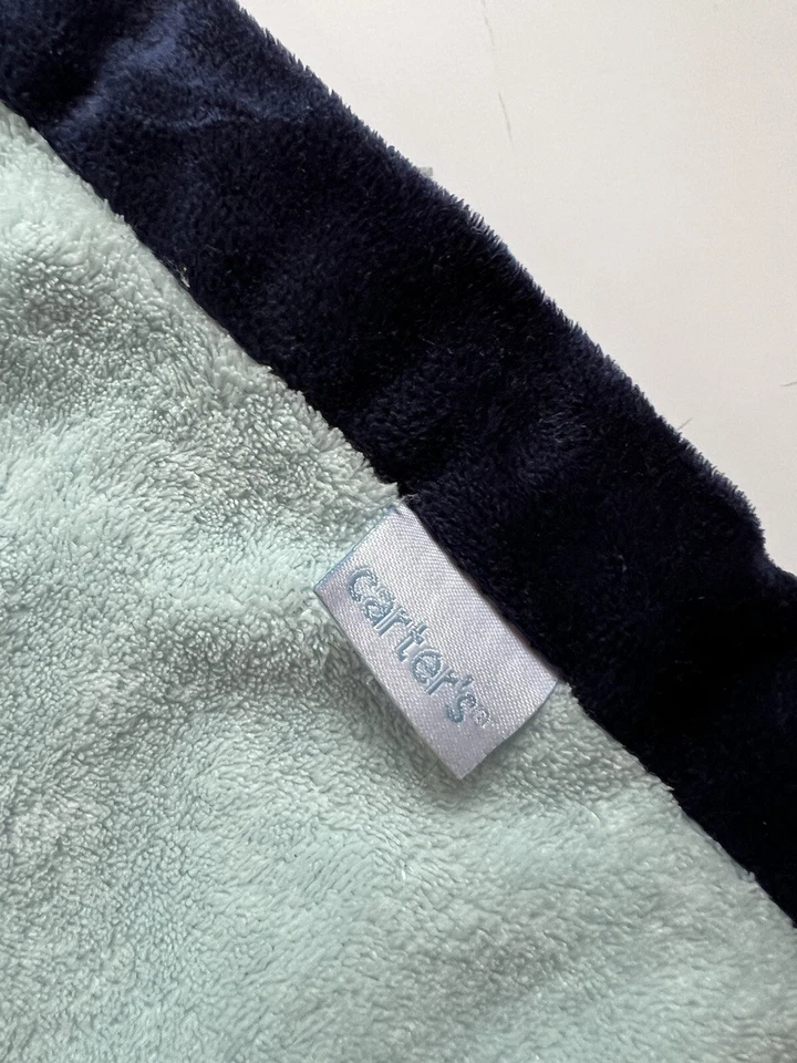 Carter's Mommy's Little Monsters Baby Security Blanket Blue Orange Green 30”x38” - Image 3 of 4