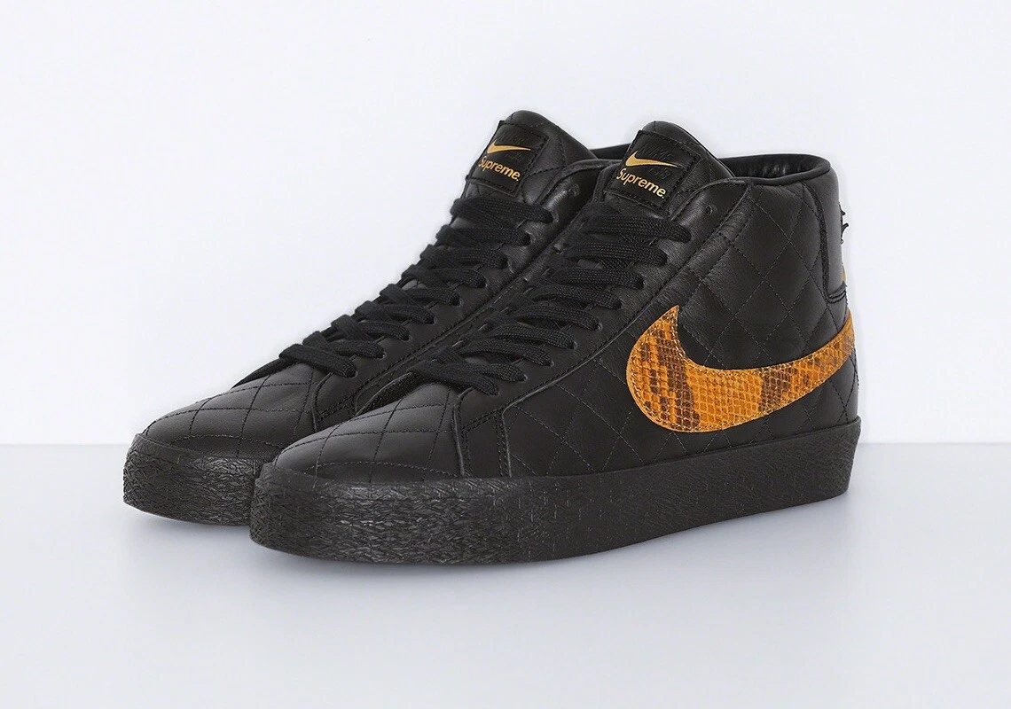 Supreme × Nike SB Blazer Mid QS Black/Gold - Size 9.5 - Confirmed