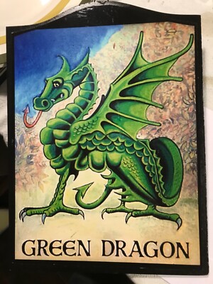 4 Zoll 7 cm Kühlschrankmagnet MINI PUB SCHILD Bar Gasthaus Taverne Der GRÜNE DRACHE Taverne 