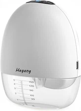 Wearable Breast Pump, Hegang Hands Free Breast Pump with 4 Modes & 9 Levels, LED