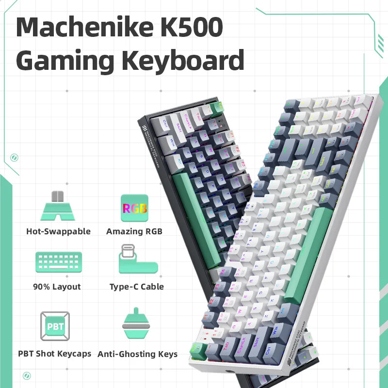 K500 Mechanical Keyboard Gaming Keyboard Wired Keyboard Hot Swappable 94 Keys