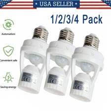 Infrared PIR Motion Sensor E27 LED Light Lamp Bulb Holder Socket Switch 110/220V