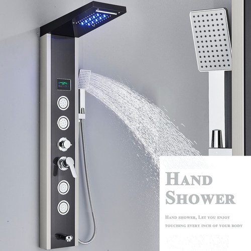 Duschpaneel Edelstahl LED Wasserfall Regendusche Massage Duschsäule Duscharmatur - Bild 182 von 220
