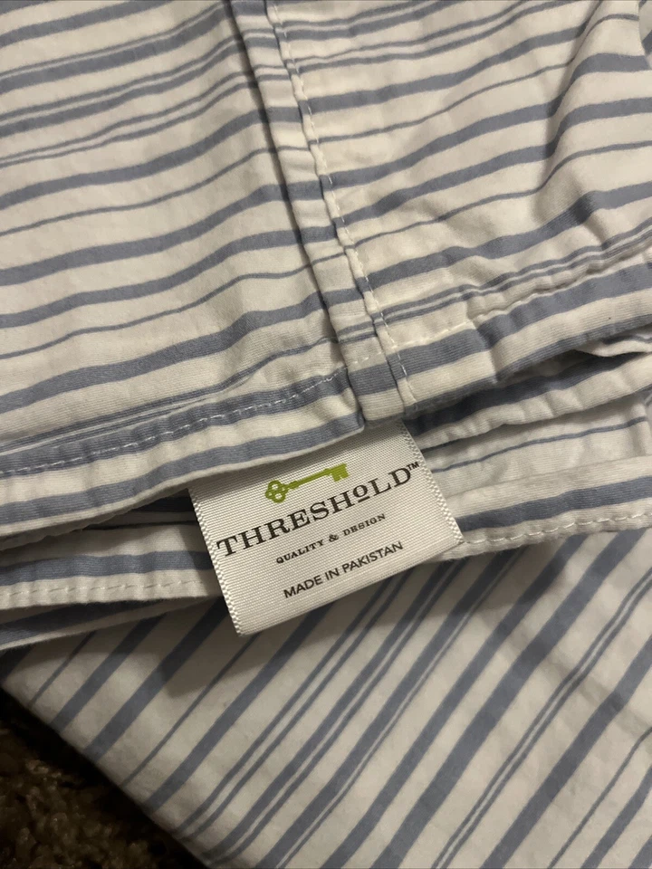 Target Threshold Twin flat sheet blue and white striped - Image 4 of 4