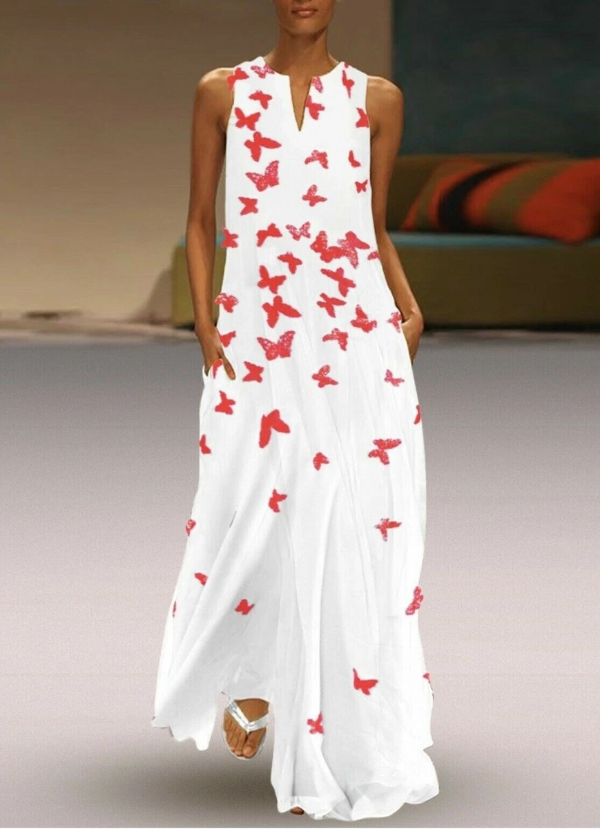 Butterfly printed maxi shift clearance dress