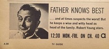 Father Knows Best Robert Young WAIM Channel 40 Anderson SC Vintage Print Ad 1963