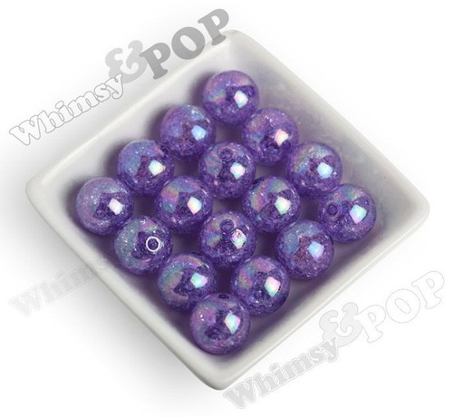 20mm Crackle Beads, 24 Pack of Bubblegum Beads, AB Chunky Gumball Beads - USA - Picture 4 of 10