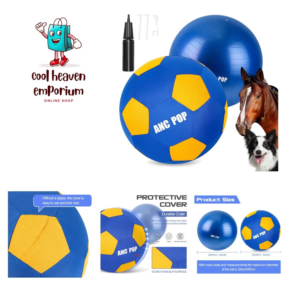 Herding Ball for Dogs Horse Ball & Ball Cover 25" Ball for Horses Large with ... Herding Ball for Dogs Horse Ball & Ball Cover 25" Ball for Horses Large with ...