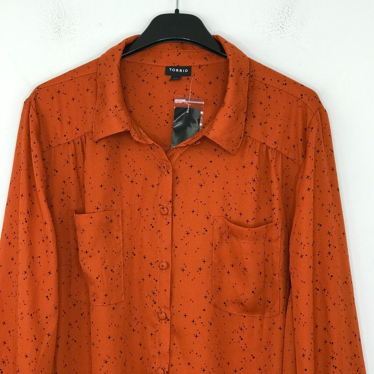 Torrid Women's 2 Blouse Rust Orange Madison Stars Long Torrid Women's 2 Blouse Rust Orange Madison Stars Long