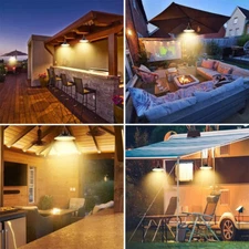 Solar Pendant Light Outdoor Indoor Dusk to Dawn Garden Barn Gazebo Shed Lamp