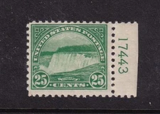 1922 Niagara Falls Sc 568 MLH FVF plate no. single CV $45