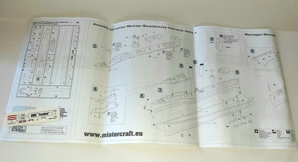 HOBBY KITS MISTER CRAFT 1/500 H.M.S. "IVANHOE" S-99 3°SERIE KIT MONTAGGIO - Immagine 4 di 4