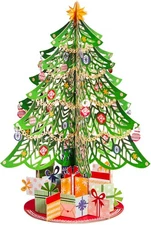 3D Pop Up Christmas Tree Card with Detachable Ornament Keepsake Handcrafted