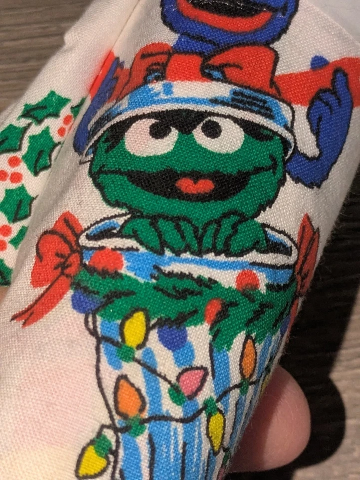 Tela Corte Navidad Calle Sésamo De Colección 36 X 45 Elmo Oscar Más 2 Piezas Foto 2 de 4