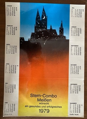 Original - Werbung Stern Combo Meißen DDR Kalender 1979 Ostalgie Ostrock Haufe