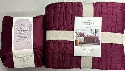 Threshold Queen Performance Sheet Set & Quilt Bundle, New