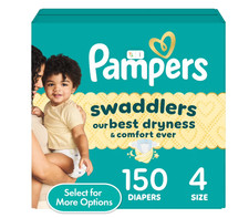 Pampers Swaddlers Baby Diapers, Size 4, 150 Count