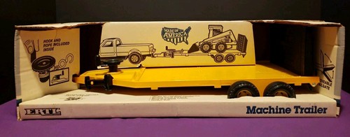 ERTL MACHINE TRAILER IN ORIGINAL BOX 1990 VINTAGE TANDEM AXLE WINCH JACK STAND