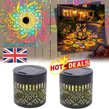 Solar Mandala Wall Light Outdoor Garden Fence Projector Lamp Patio Ambient Decor