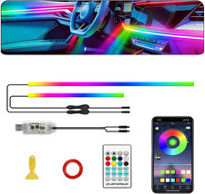 Acrylic Interior Car LED Strip Light with APP Remote Control,57In 2 in 1 USB RGB