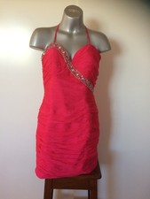 Evenings by Allure fuchsia red ruched chiffon evening party dress - size 12 NWT