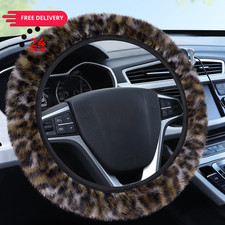Accmor Fuzzy Steering Wheel Cover Leopard Short Hair Style Abrown Accmor Fuzzy Steering Wheel Cover Leopard Short Hair Style Abrown