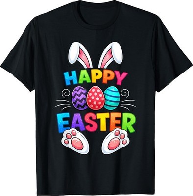 SALE! Happy Easter Day Girls Boys Easter Shirts Funny Bunny Eggs