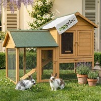 Kaninchenstall Hasen Stall Hasenfarm Mit Auslauf Freilauf Gehege Kaninchen KäFig